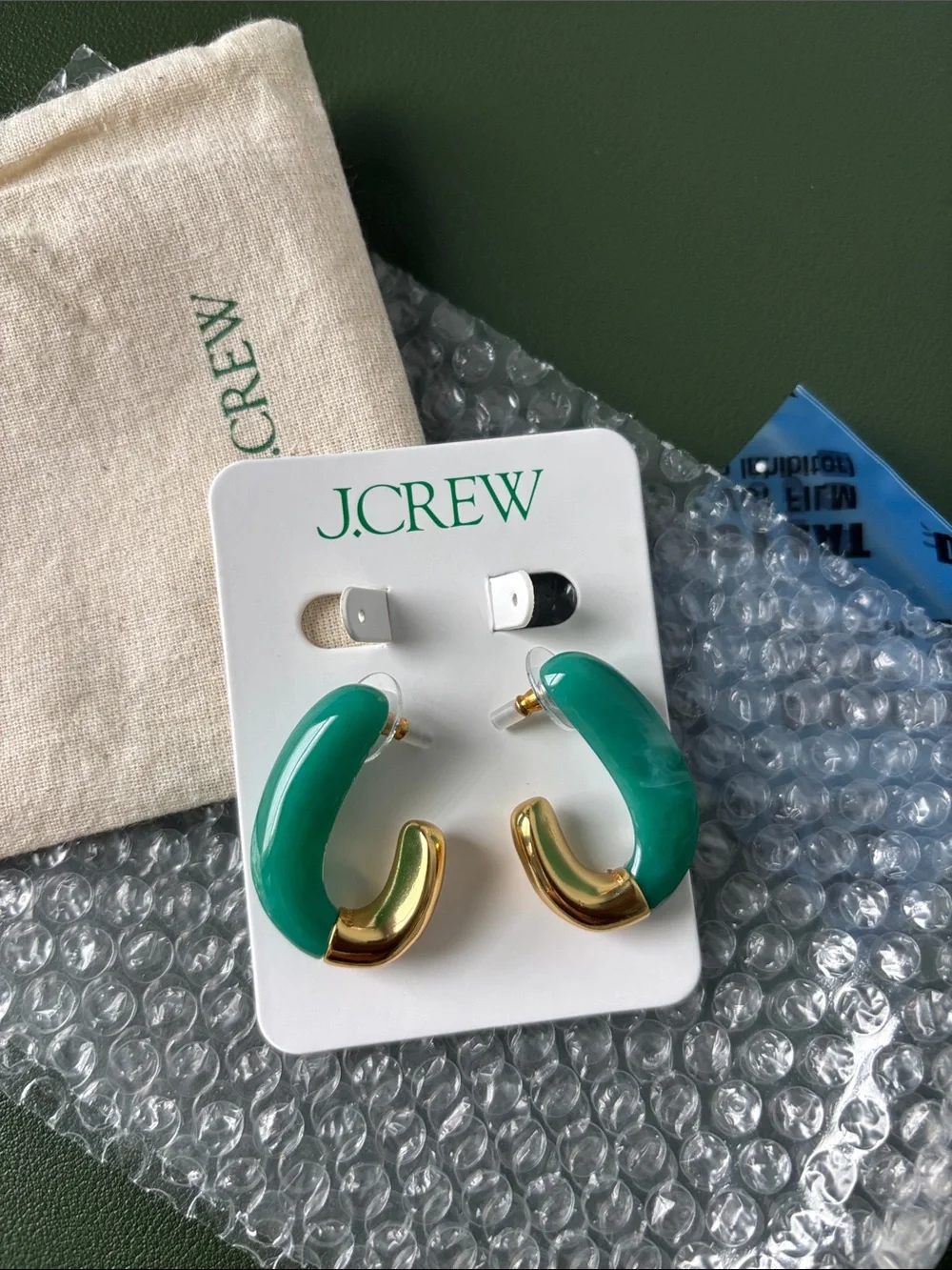 J. Crew Dual Tone Acetate Gold Hoop Earrings